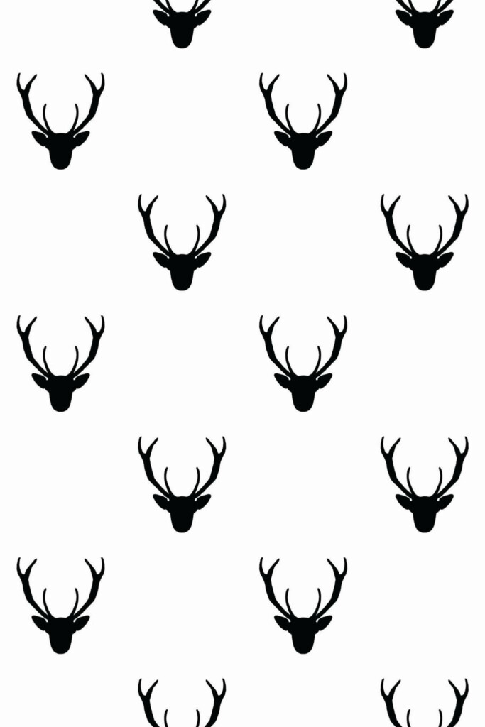 Pattern repeat of Deer removable wallpaper design