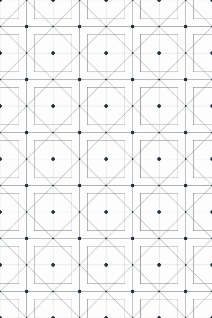 Pattern repeat of Delicate geometric squares removable wallpaper design