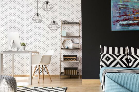 black living room peel and stick removable wallpaper