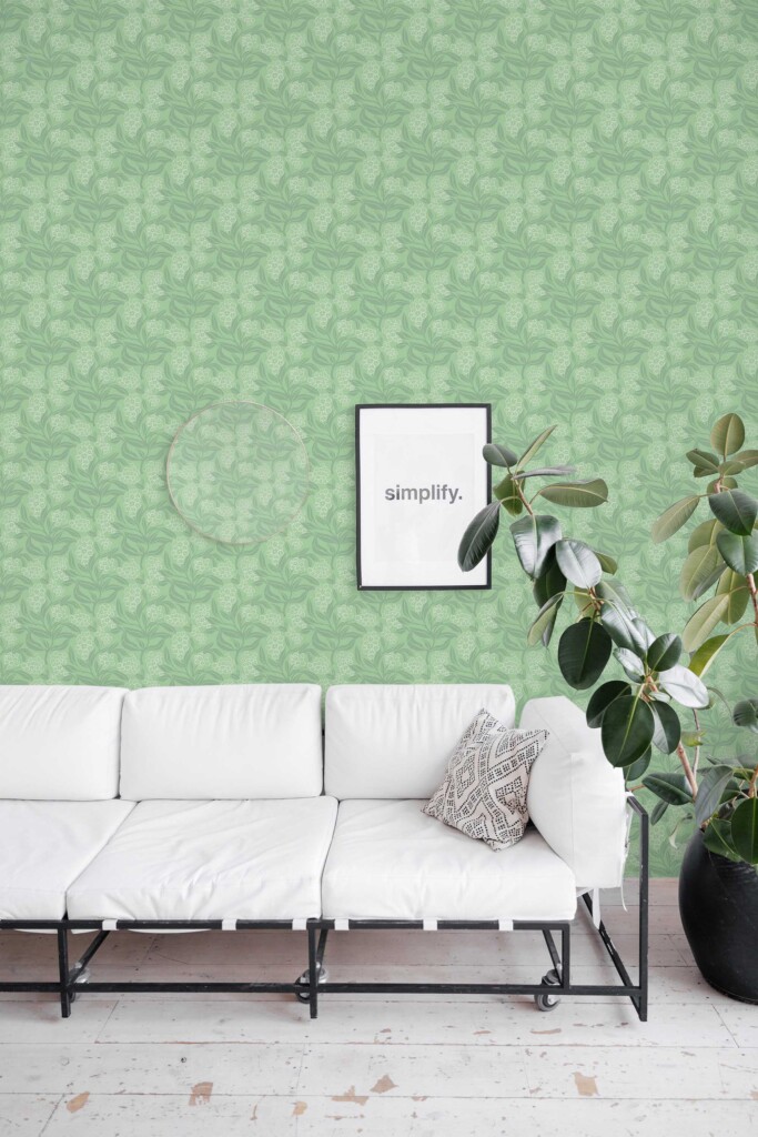 Fancy Walls soft sage green floral peel and stick wallpaper