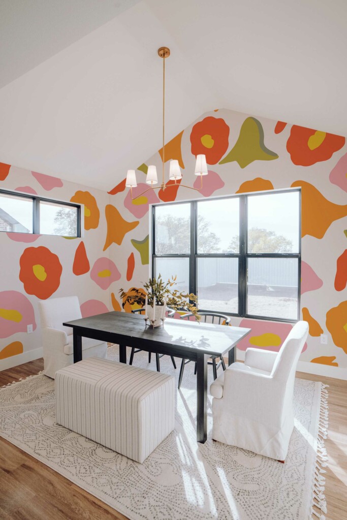 Whimsical Blossoms Pink wall paper mural by Fancy Walls