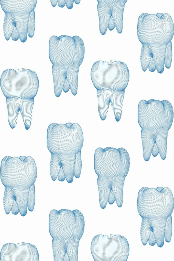 Pattern repeat of Dental Bliss removable wallpaper design