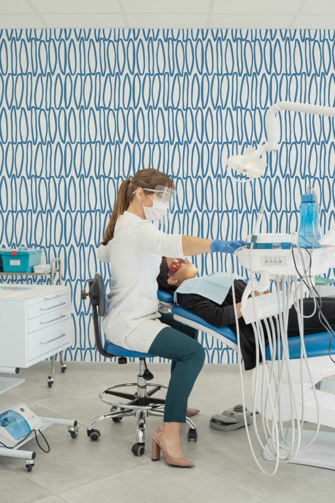 Removable Tranquil Dentist Blue wallpaper from Fancy Walls