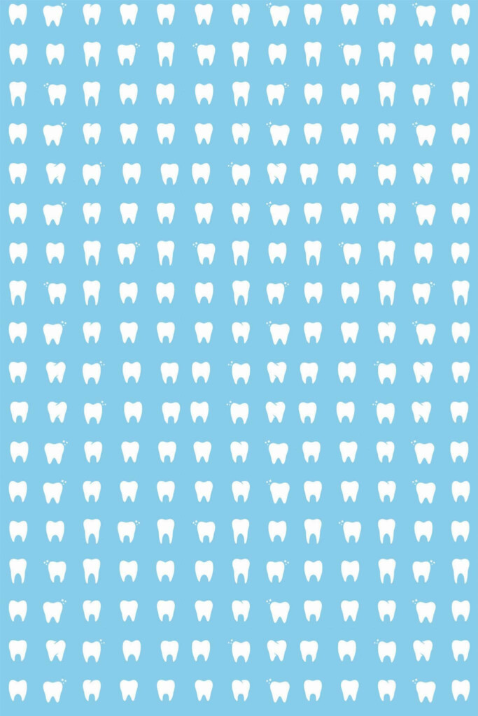 Pattern repeat of Dentist Tooth Pattern removable wallpaper design