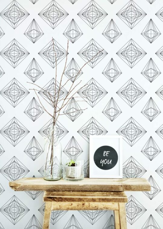 Geometric diamond temporary wallpaper