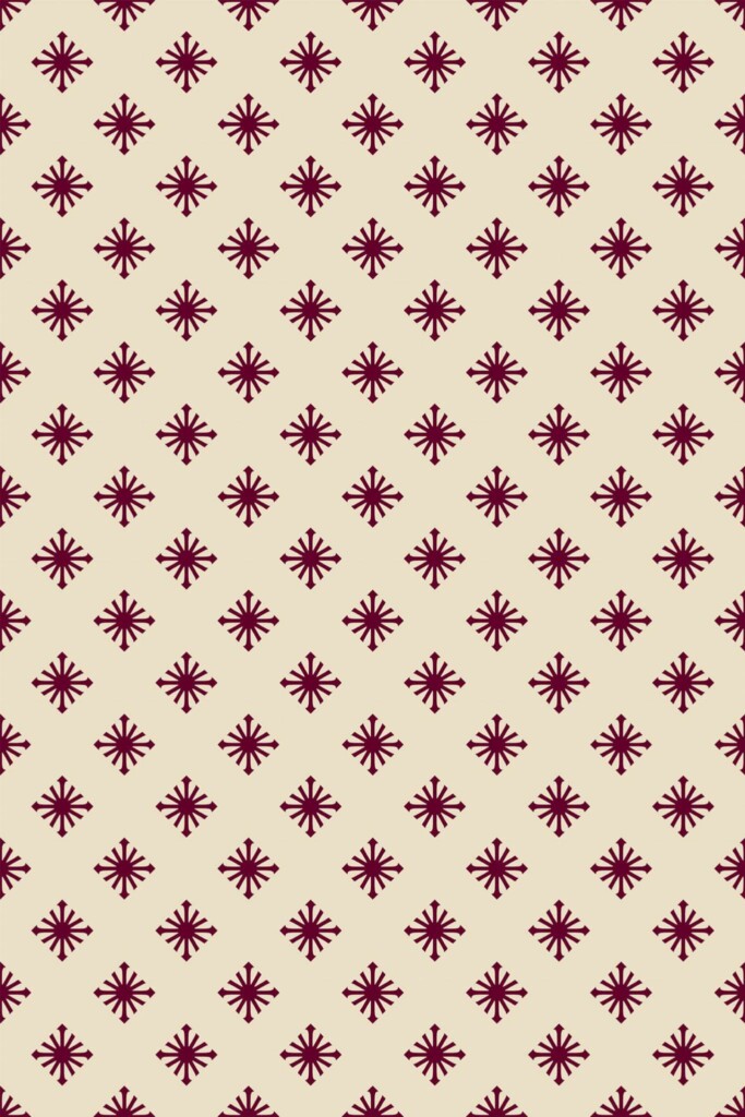 Pattern repeat of Diamond shape star removable wallpaper design