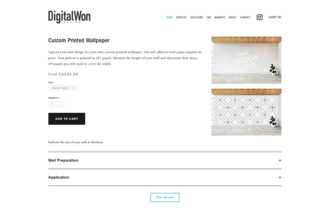 Digital Won print on demand wallpaper service