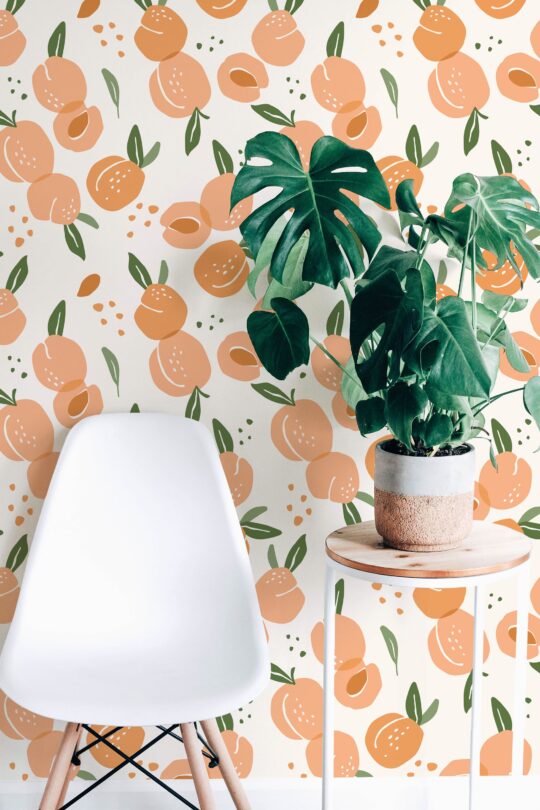peach color stick and peel wallpaper
