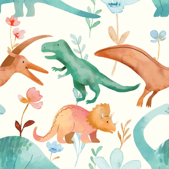 Rainbow Roar Dinosaur traditional wallpaper by Fancy Walls