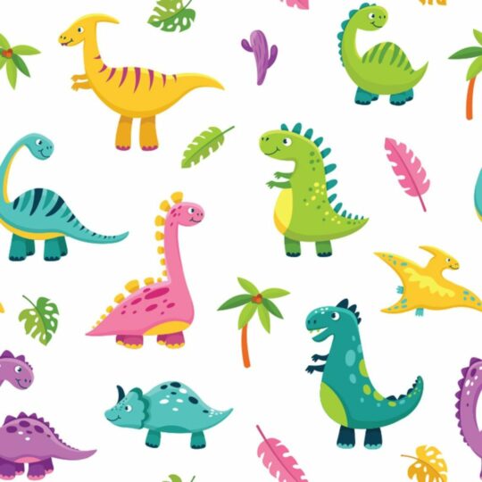 Multicolor dinosaur removable wallpaper