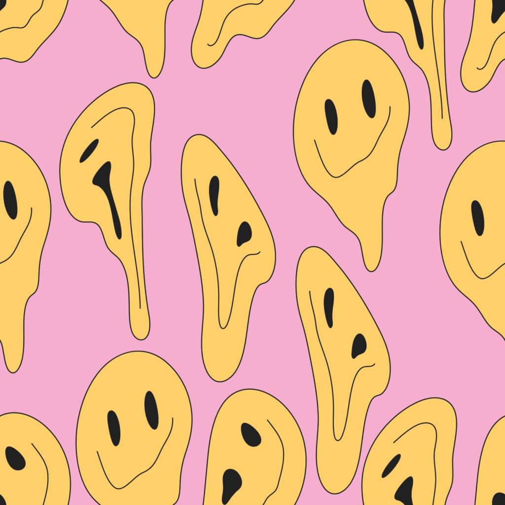 Distorted emoji wallpaper - Peel and Stick or Traditional