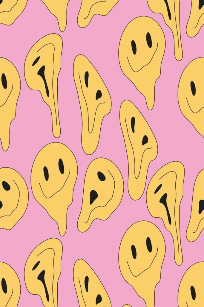 Pattern repeat of Distorted emoji removable wallpaper design