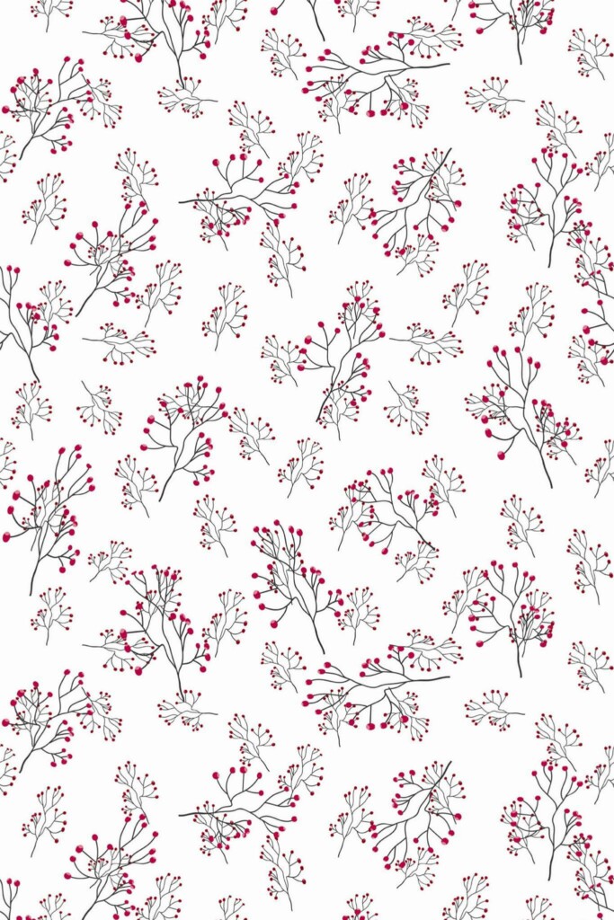 Pattern repeat of Ditsy floral removable wallpaper design