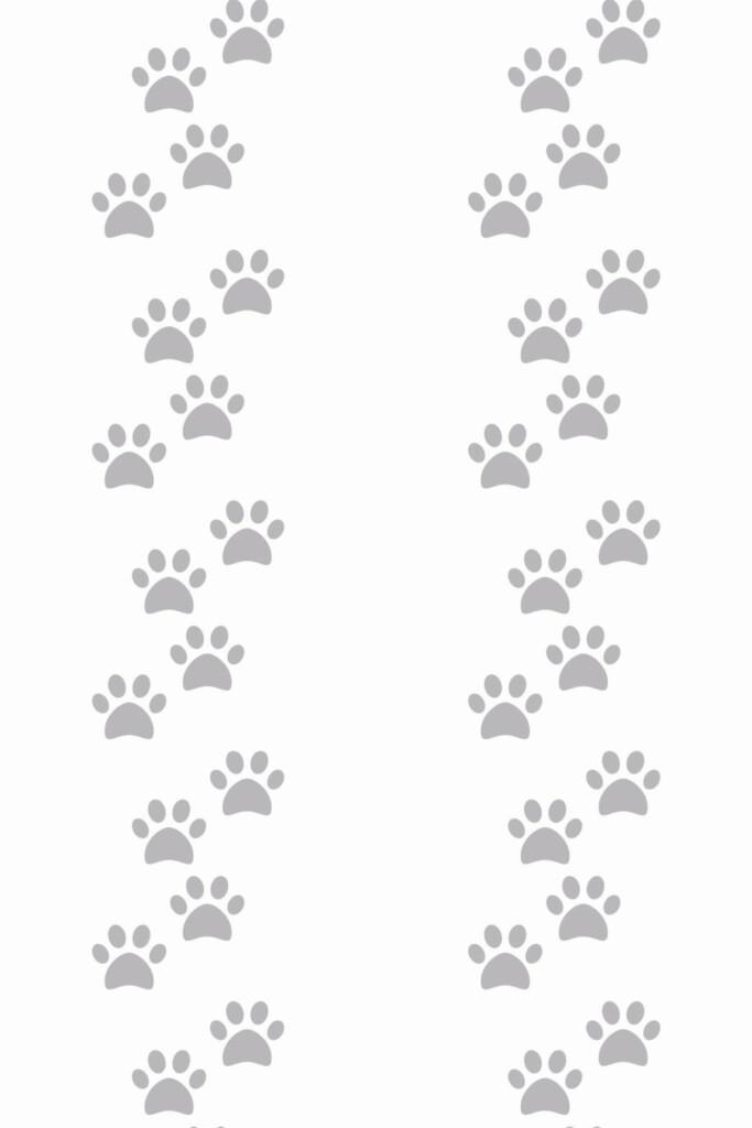 Pattern repeat of Dog paw removable wallpaper design