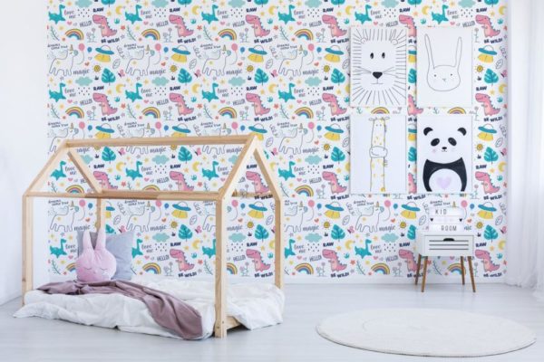 Multicolor kids room peel and stick removable wallpaper