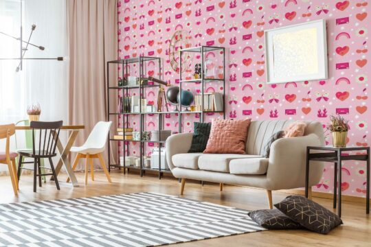 pink quirky unpasted wallpaper