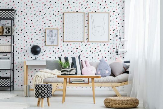 Multicolor dotted peel and stick removable wallpaper