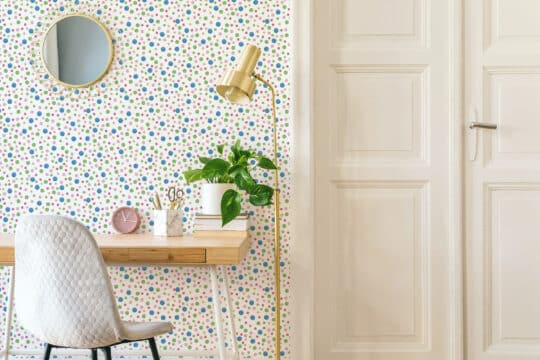 dots blue and green traditional wallpaper
