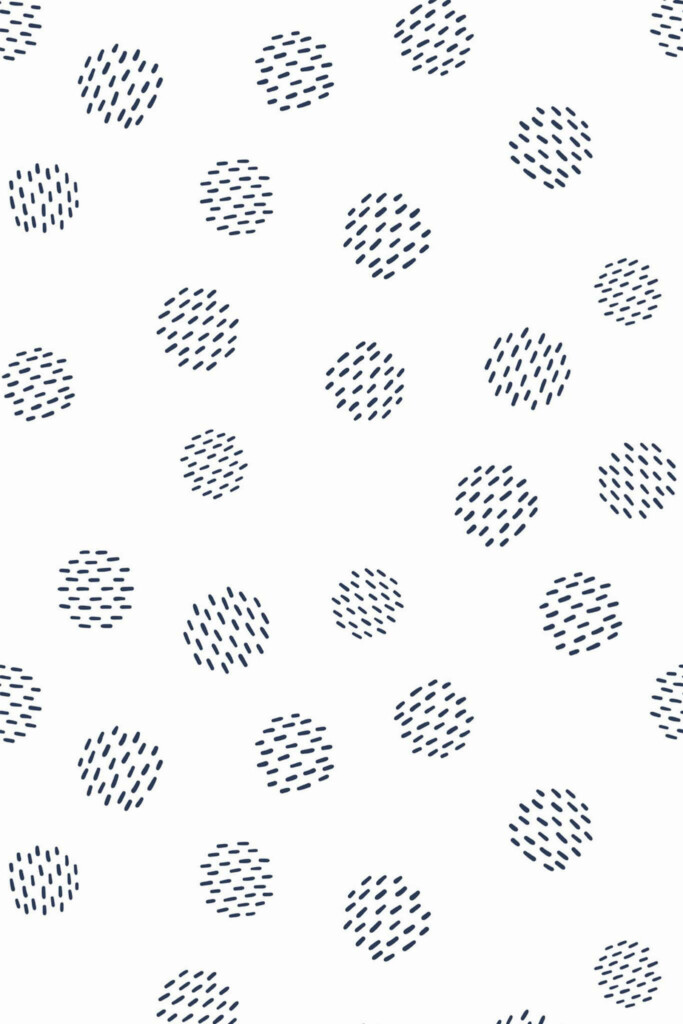 Pattern repeat of Dotted circles removable wallpaper design