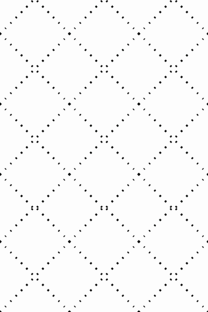Pattern repeat of Dotted criss cross removable wallpaper design