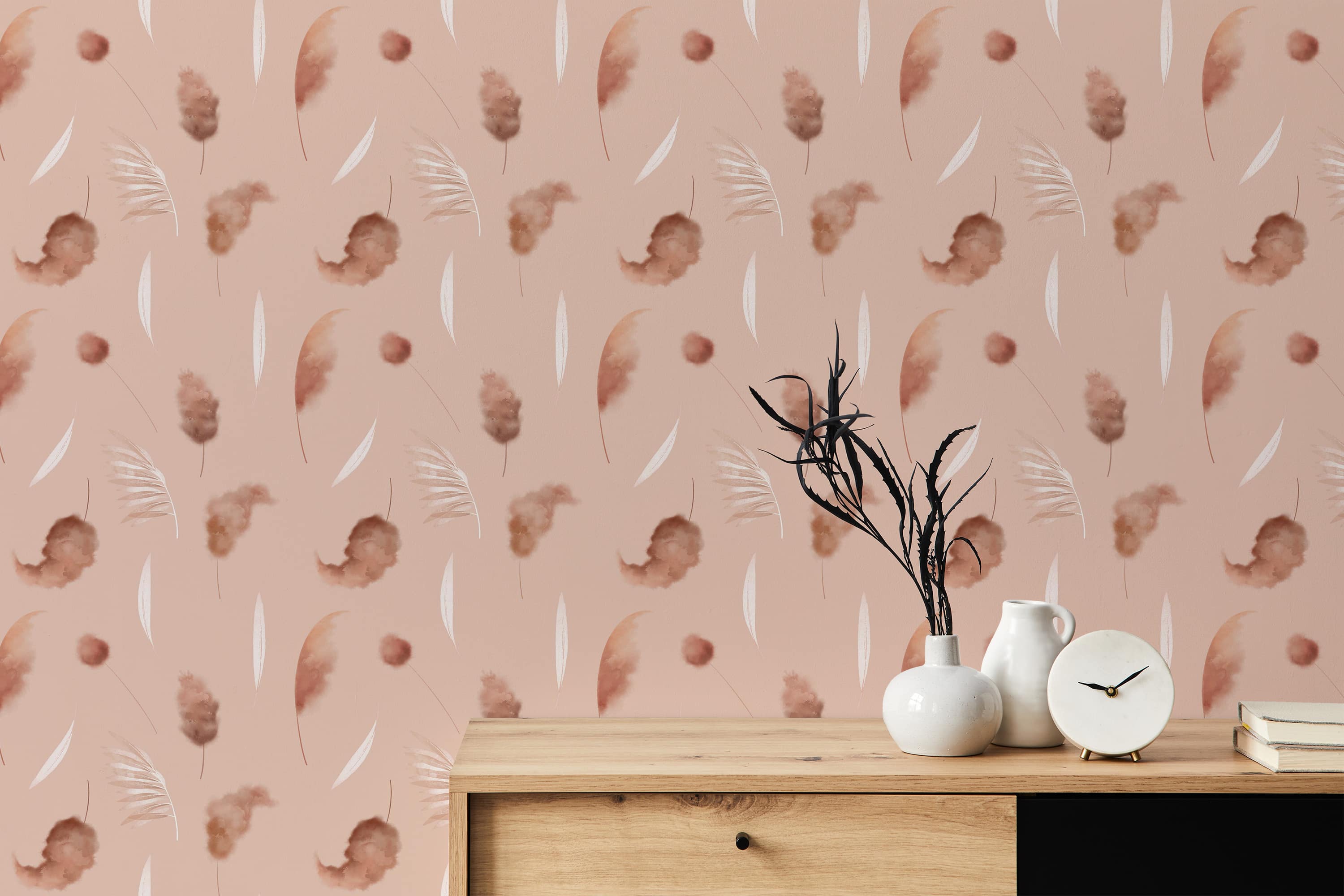 Dreamy boho leaf wallpaper - Peel and Stick or Non-Pasted