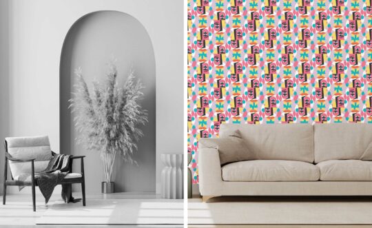 Rosy Cheeks Abstract - traditional wallpaper by Fancy Walls