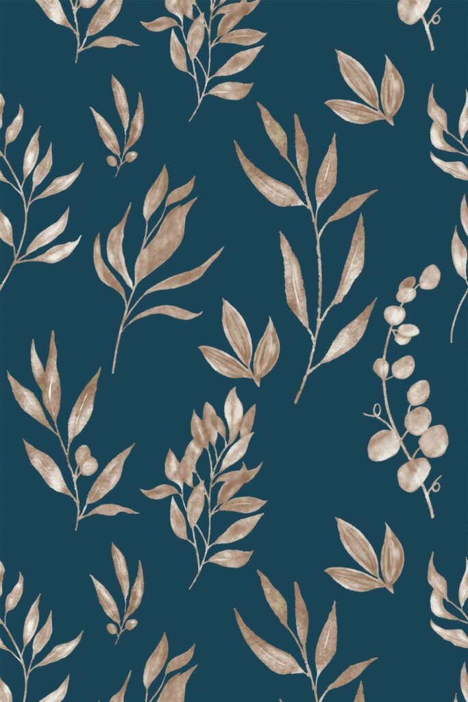 Pattern repeat of Dried leaf removable wallpaper design