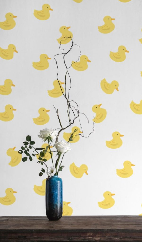 Yellow duck wallpaper for walls