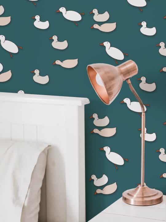 duck multicolor traditional wallpaper
