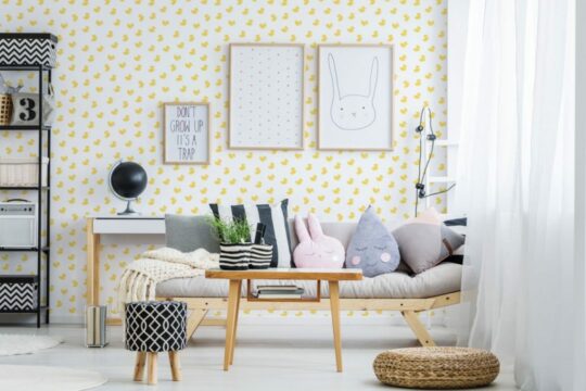 Yellow duck stick on wallpaper