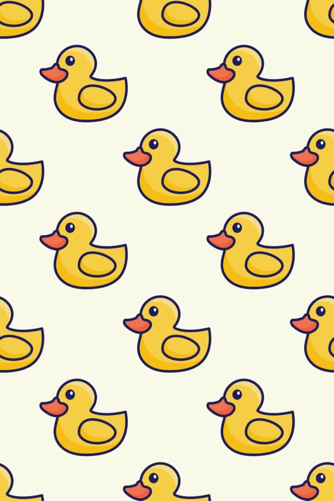 Pattern repeat of Duckling Dream removable wallpaper design