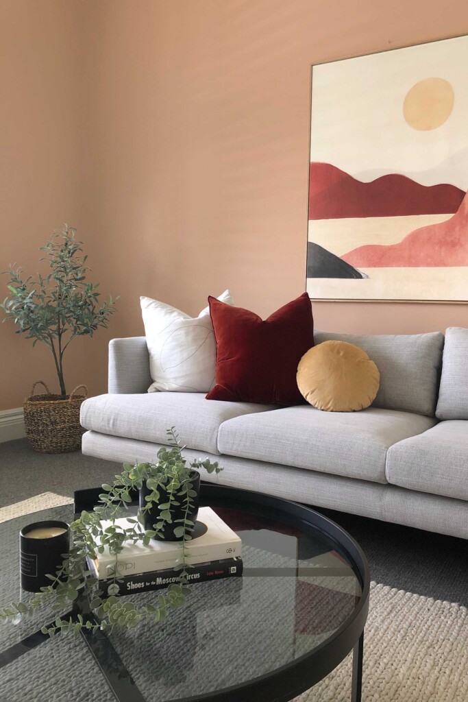 Traditional wallpaper in dusty rose by Fancy Walls for soft accent spaces