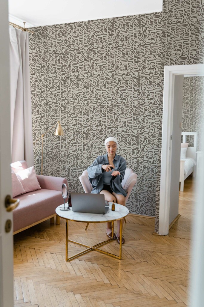 Soothing Sienna Strokes Self-Adhesive Wallpaper by Fancy Walls