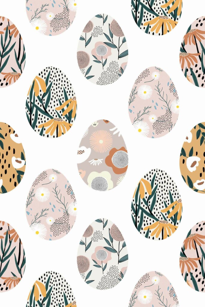 Pattern repeat of Easter egg removable wallpaper design