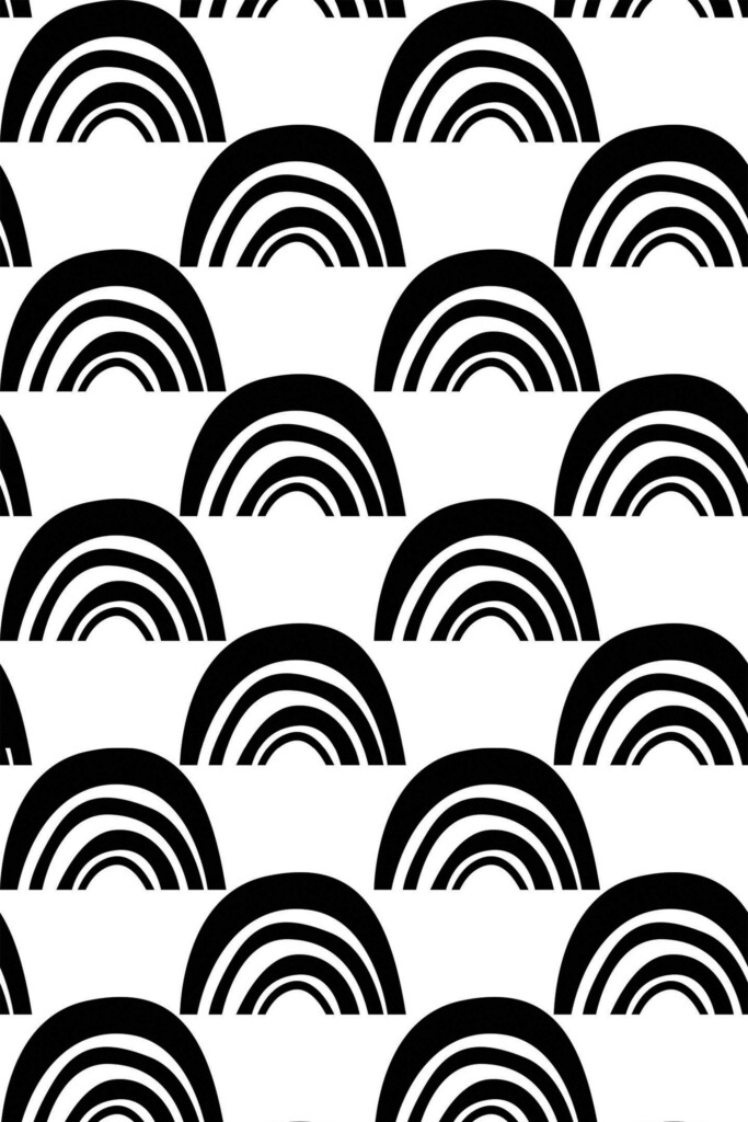 Fancy Walls Black and white Rainbow self-adhesive wallpaper in Eclectic style