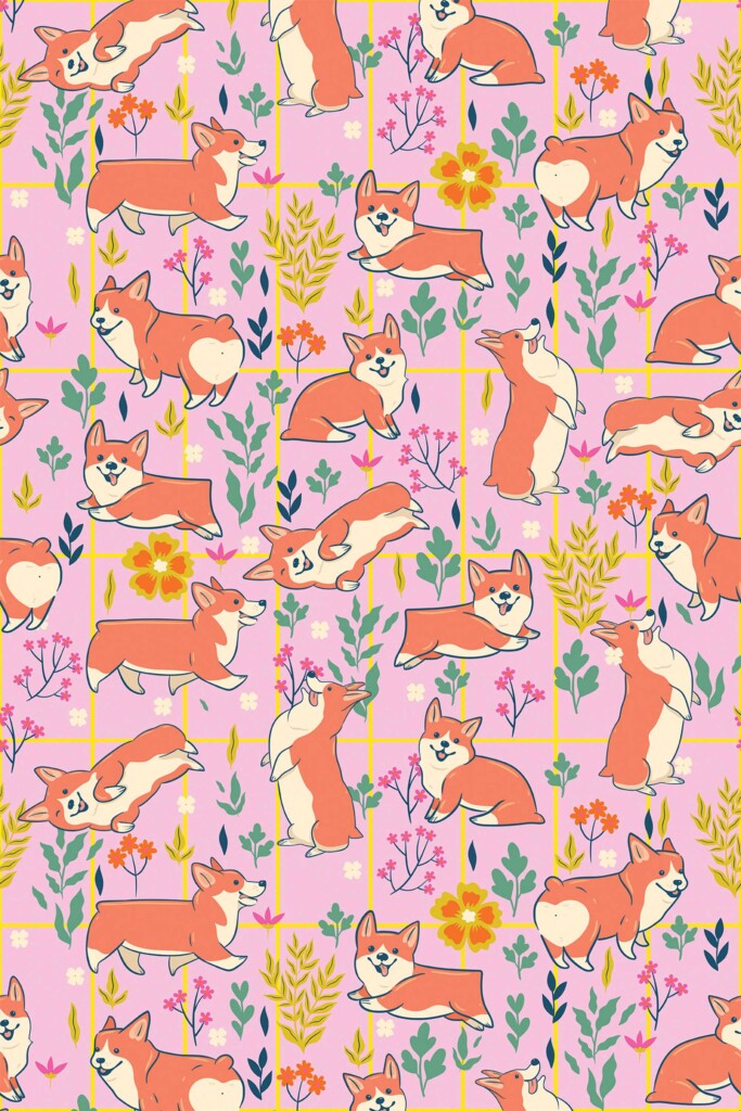 Fancy Walls cheerful Pink Animal unpasted wallpaper for kids' decor.