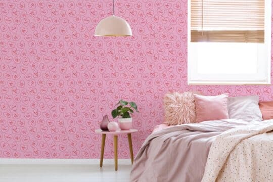 pink eclectic unpasted wallpaper