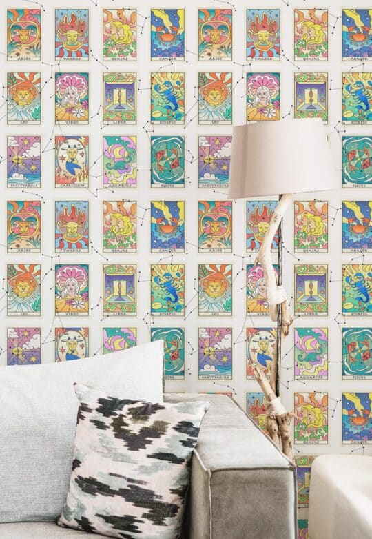 horoscope multicolor traditional wallpaper