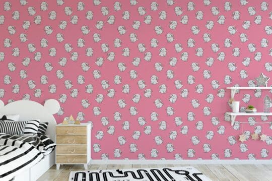 bunny pink traditional wallpaper
