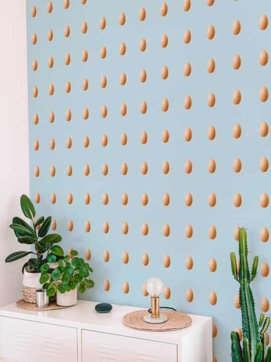 eggs blue traditional wallpaper