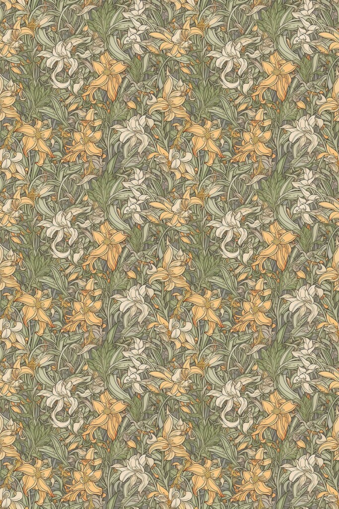 Fancy Walls Botanical self-adhesive wallpaper in a vintage floral design.