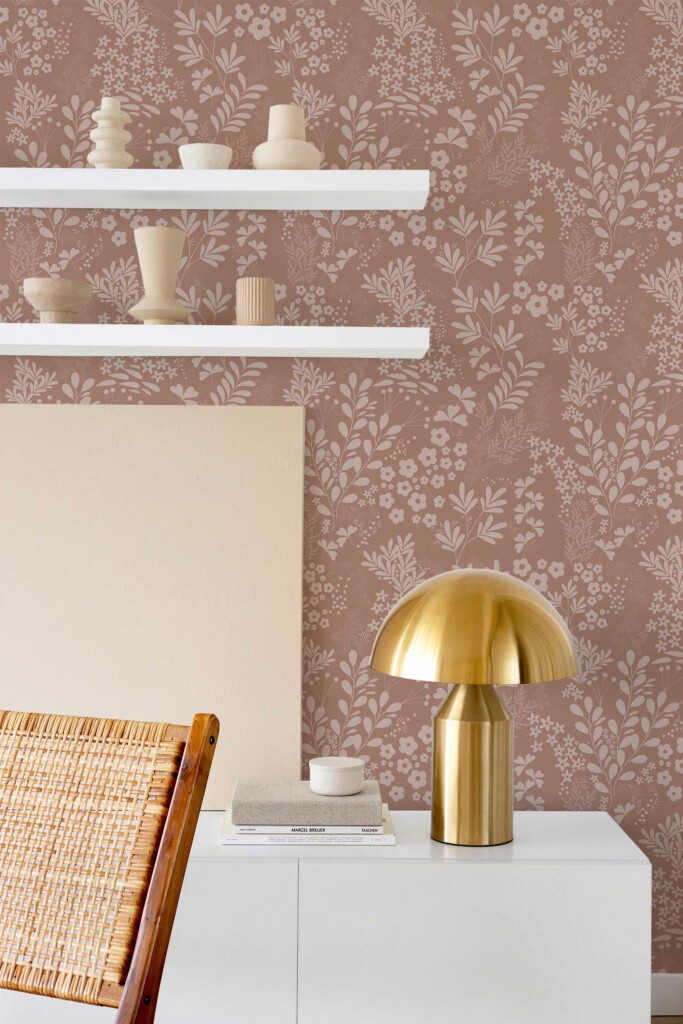 Fancy Walls Brown Floral peel and stick wallpaper