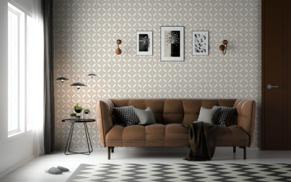 Art deco geometric circle pattern self adhesive wallpaper