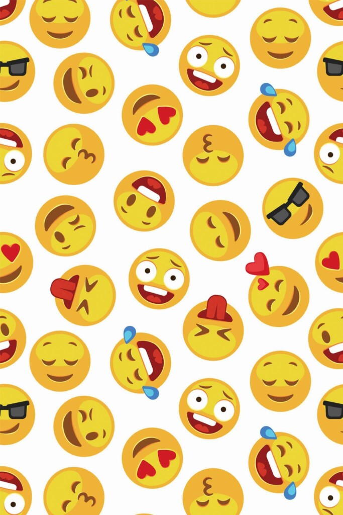 Pattern repeat of Emoji removable wallpaper design