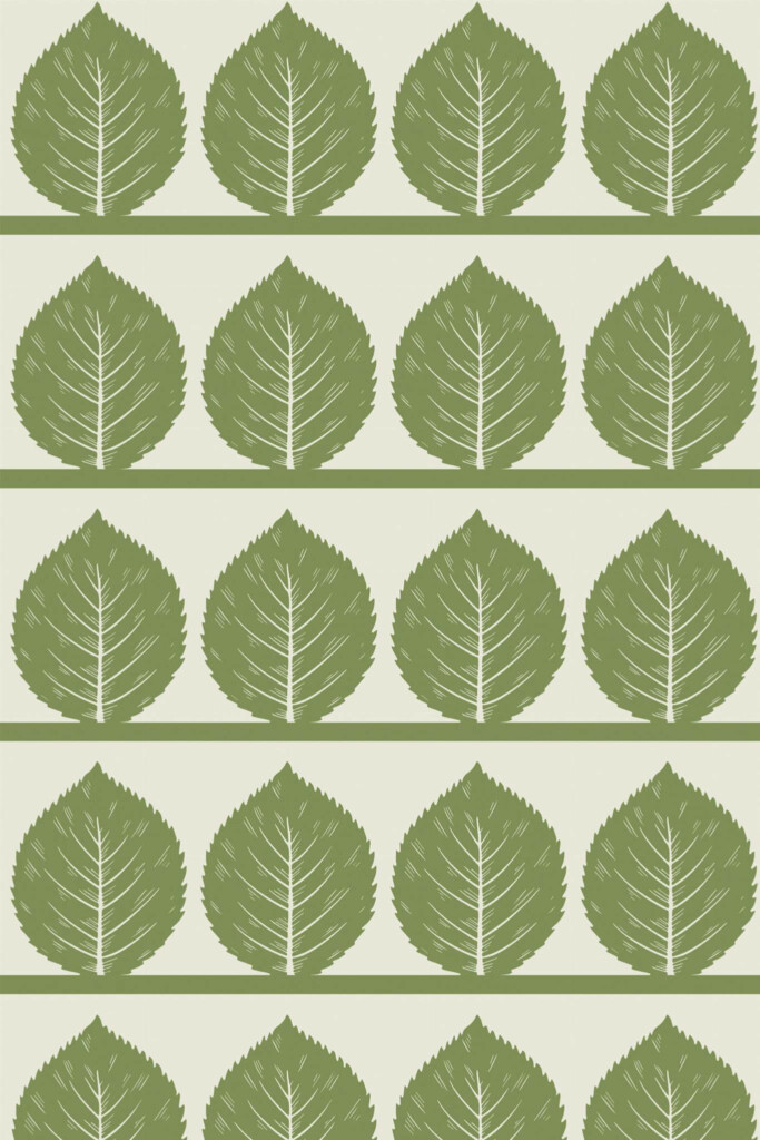 Pattern repeat of Fall Birch Leaves removable wallpaper design