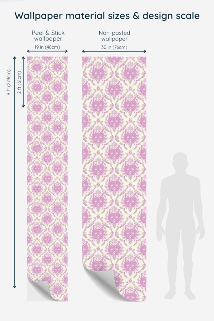 Fancy Walls soft gothic damask self-adhesive wallpaper