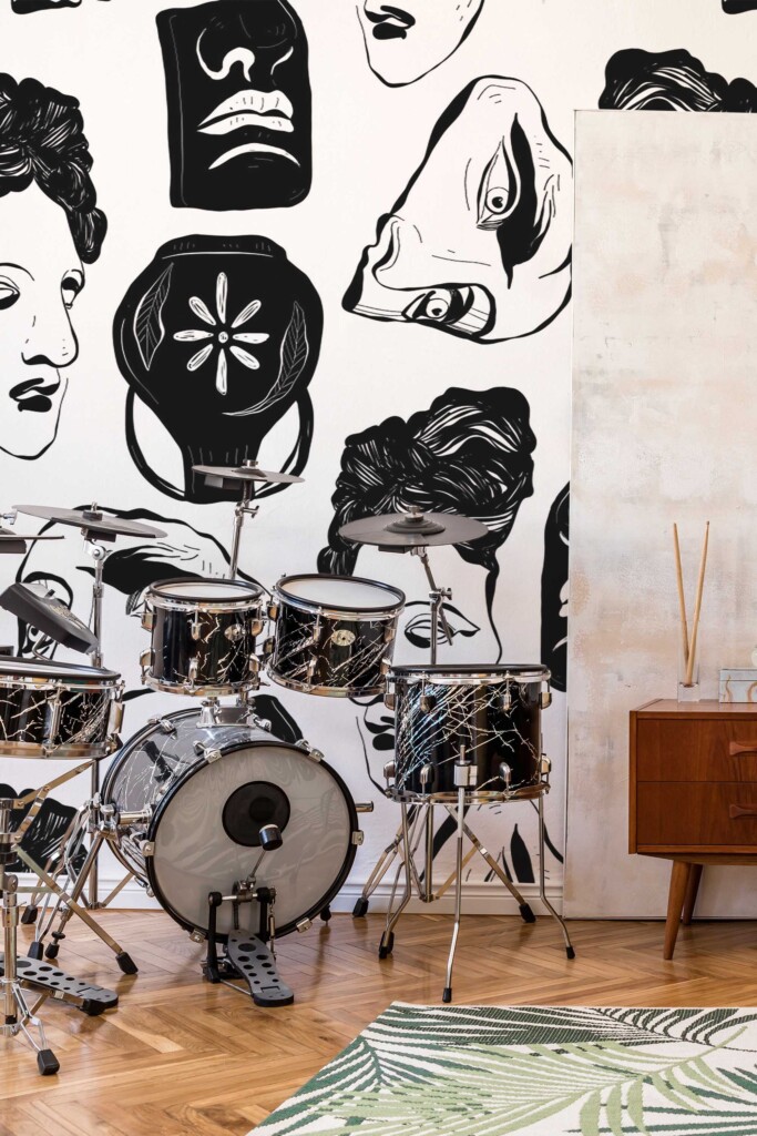 Murals for walls by Fancy Walls with Black and White David