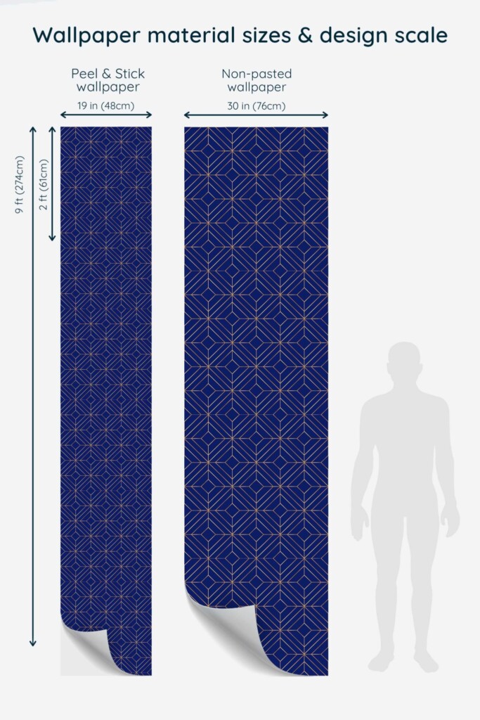 Elegant removable wallpaper in blue by Fancy Walls