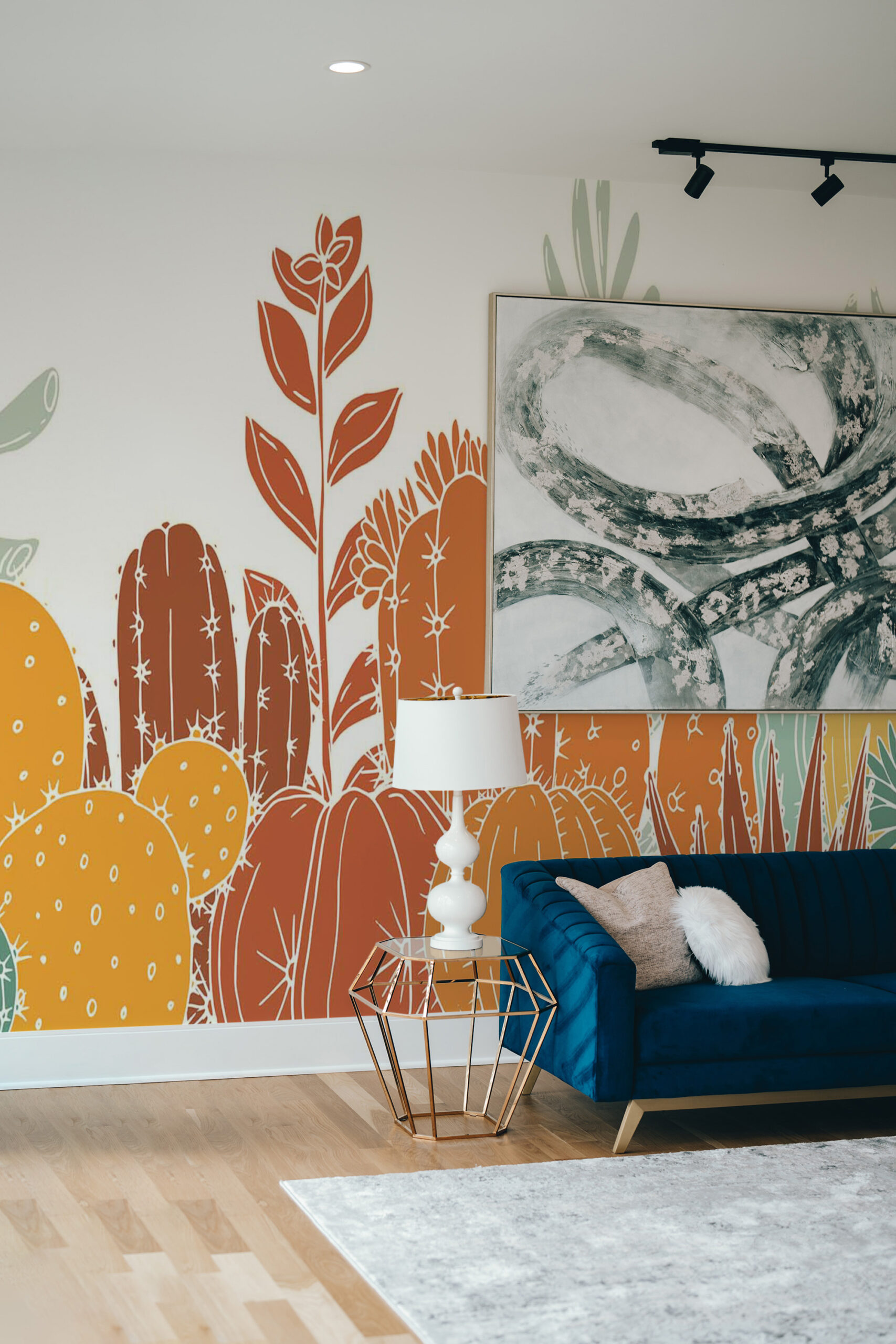 Boho Cactus design by Fancy Walls - peel and stick wall murals