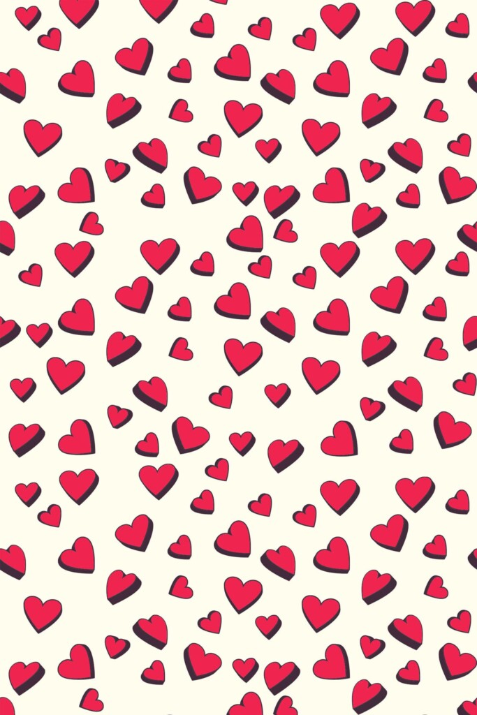 Cute red hearts wallpaper for walls peel and stick design Fancy Walls